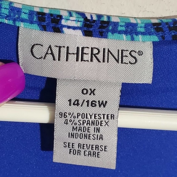 𝅺Catherines faux wrap‎ belted dress plus size 0X - Picture 7 of 8